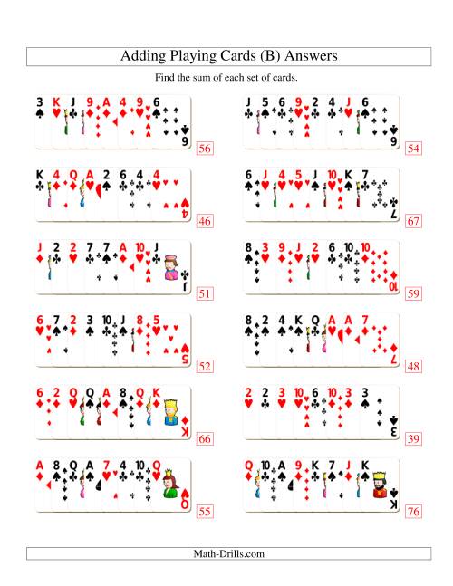 The Adding 8 Playing Cards (B) Math Worksheet Page 2