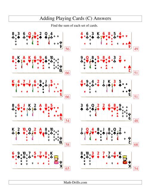 The Adding 8 Playing Cards (C) Math Worksheet Page 2