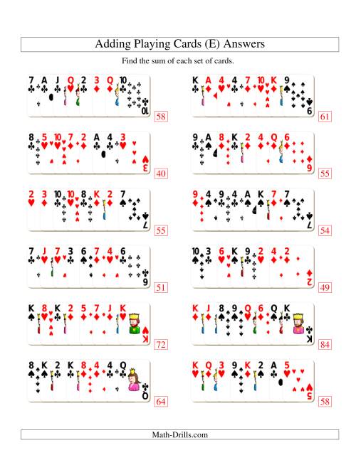 The Adding 8 Playing Cards (E) Math Worksheet Page 2