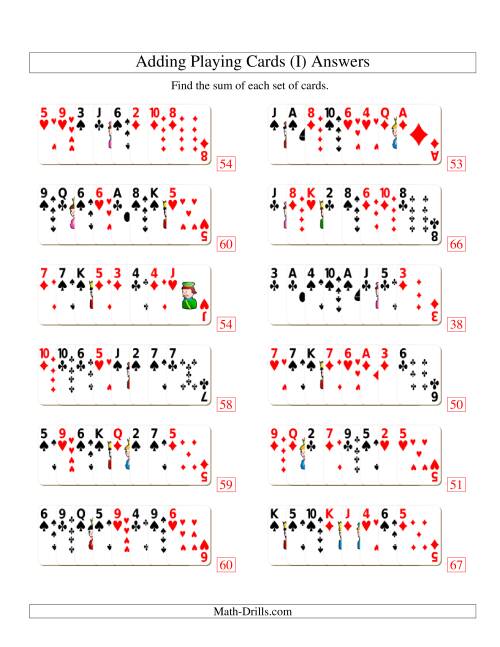 The Adding 8 Playing Cards (I) Math Worksheet Page 2