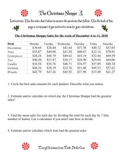 The Christmas Shoppe (Numbers under $100)