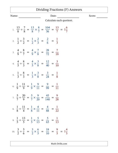 The Dividing Proper and Improper Fractions with All Simplification (Fillable) (F) Math Worksheet Page 2