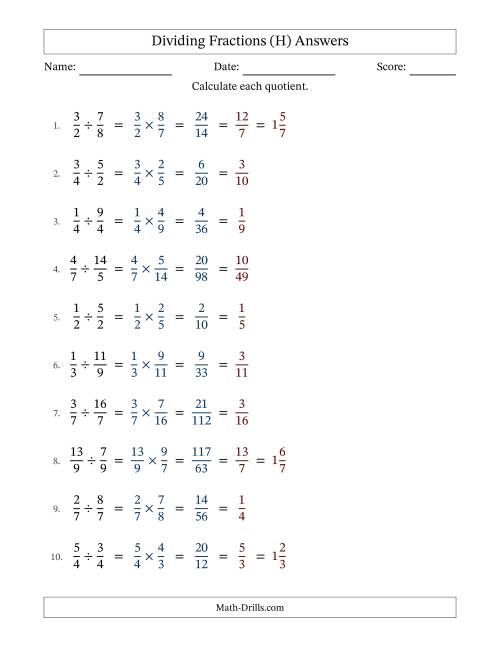 The Dividing Proper and Improper Fractions with All Simplification (Fillable) (H) Math Worksheet Page 2