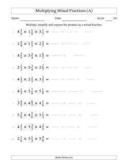 Multiplying 3 Mixed Fractions