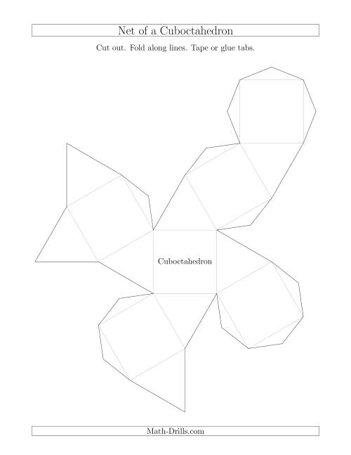 The Net of a Cuboctahedron Math Worksheet