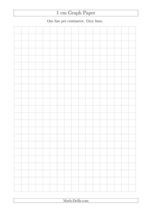 The 1 cm Graph Paper with Grey Lines (A4 Size) Math Worksheet
