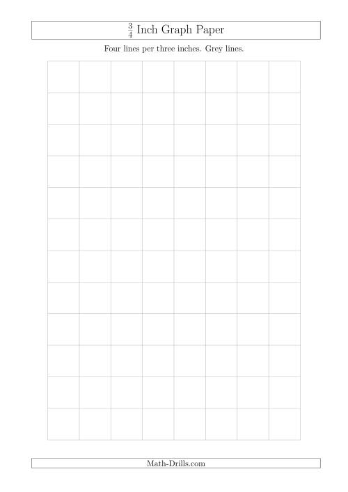 The 3/4 Inch Graph Paper with Grey Lines (A4 Size) Math Worksheet