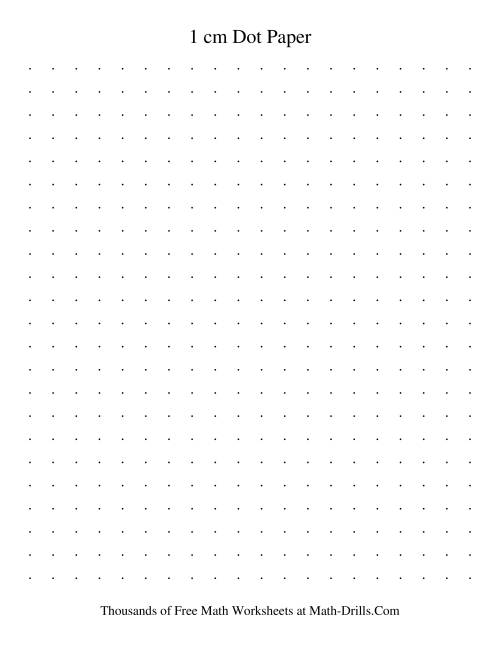 The 1 cm Metric Dot Paper (Black) Math Worksheet