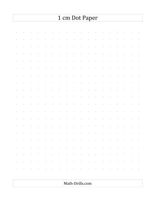The 1 cm Dot Paper (B) Math Worksheet