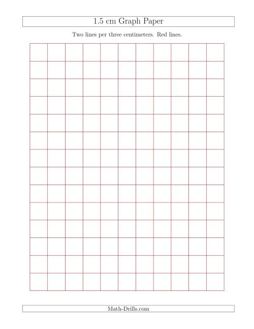 The 1.5 cm Graph Paper with Red Lines Math Worksheet