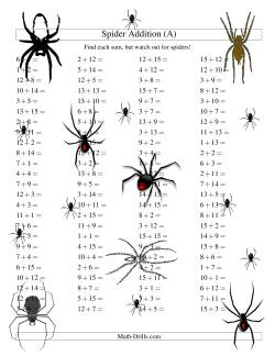 Spider Addition Facts to 30