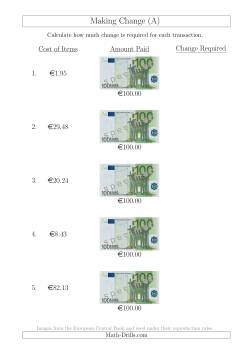 Making Change from 100 Euro Notes