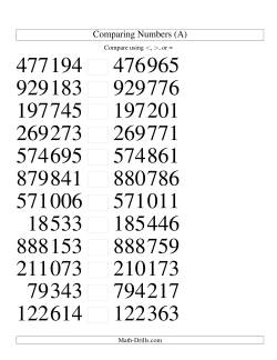 Comparing Numbers to 1 000 000 Tight (SI Version)