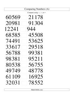Comparing Numbers to 100 000 (SI Version)