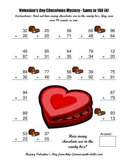 Chocolates Mystery Two-Digit Plus Two-Digit Addition
