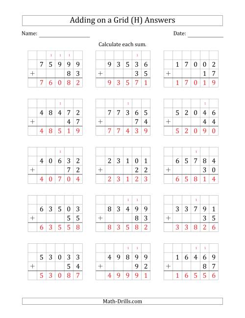 The Adding 5-Digit Plus 2-Digit Numbers on a Grid (H) Math Worksheet Page 2