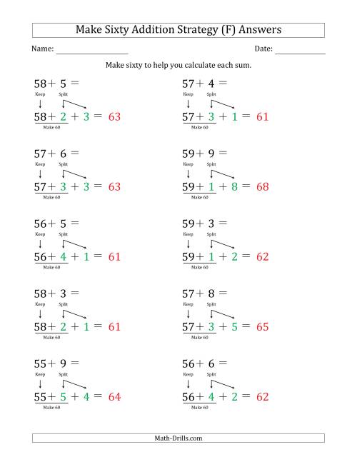 The Make Sixty Addition Strategy (F) Math Worksheet Page 2