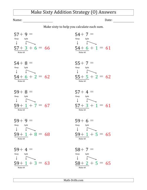 The Make Sixty Addition Strategy (O) Math Worksheet Page 2