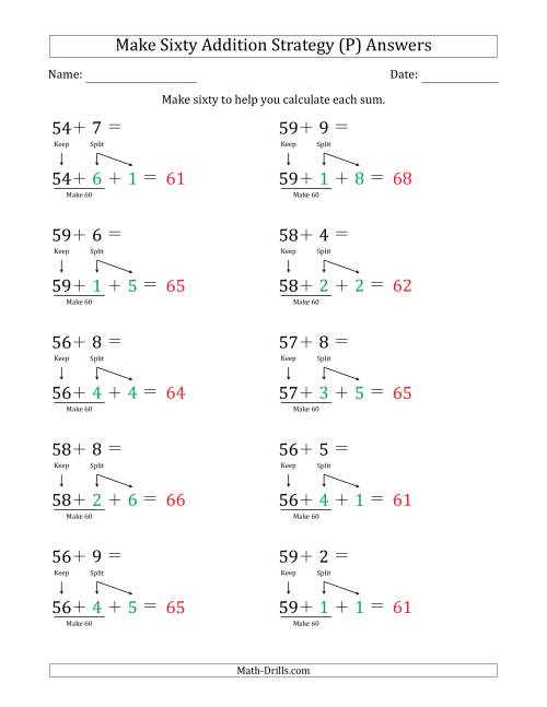 The Make Sixty Addition Strategy (P) Math Worksheet Page 2