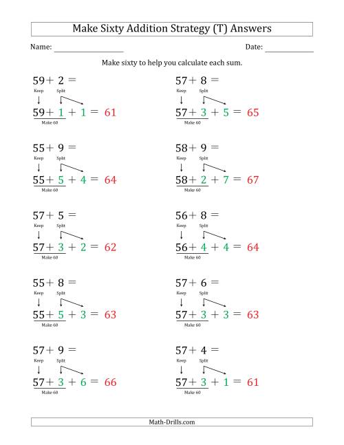 The Make Sixty Addition Strategy (T) Math Worksheet Page 2