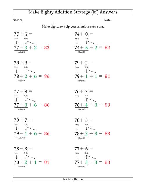 The Make Eighty Addition Strategy (M) Math Worksheet Page 2