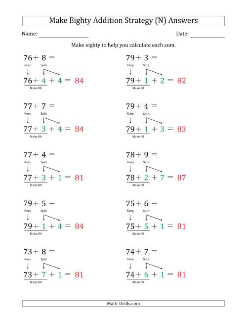 The Make Eighty Addition Strategy (N) Math Worksheet Page 2