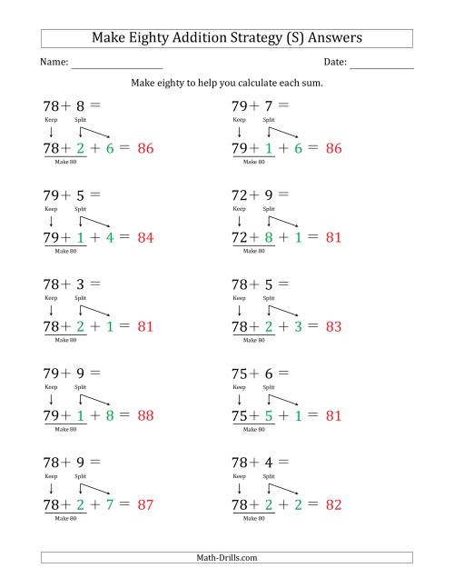 The Make Eighty Addition Strategy (S) Math Worksheet Page 2