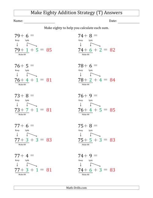 The Make Eighty Addition Strategy (T) Math Worksheet Page 2
