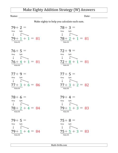 The Make Eighty Addition Strategy (W) Math Worksheet Page 2