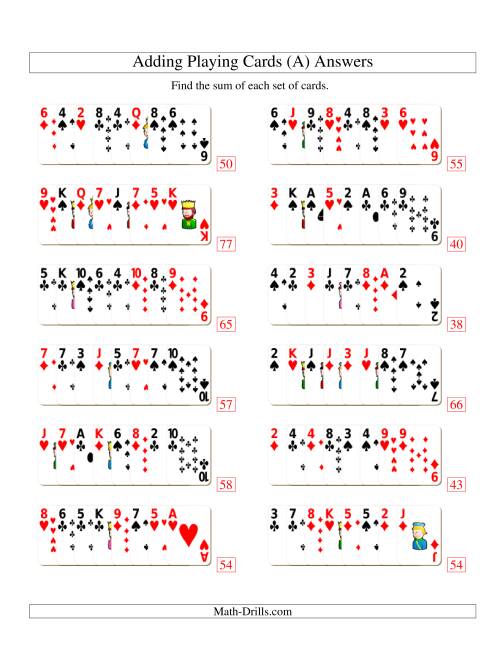 The Adding 8 Playing Cards (A) Math Worksheet Page 2