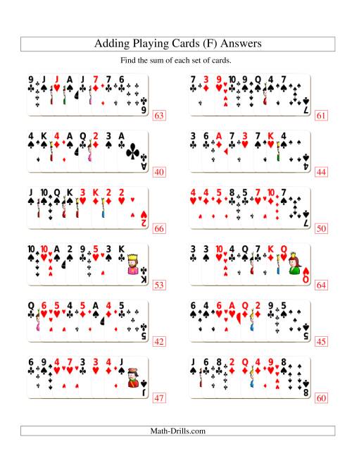 The Adding 8 Playing Cards (F) Math Worksheet Page 2
