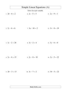 Solving Linear Equations -- Form ax - b = c