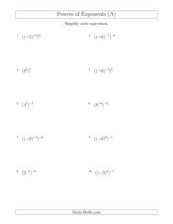 Powers of Exponents (With Negatives)