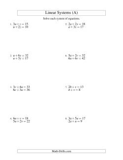 Systems of Linear Equations -- Two Variables