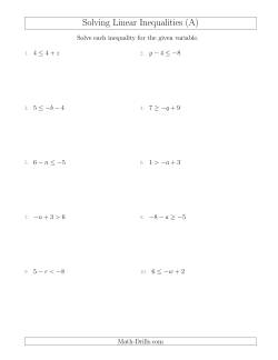 Solving Linear Inequalities Including a Third Term