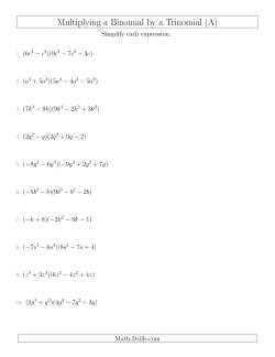 Multiplying a Binomial by a Trinomial