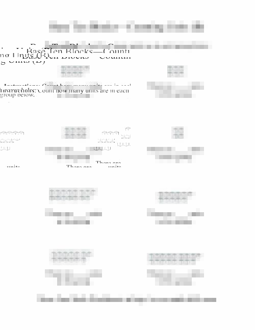 The Counting Units (B) Math Worksheet
