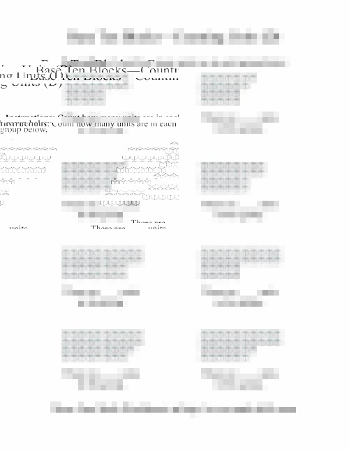 The Counting Units (D) Math Worksheet