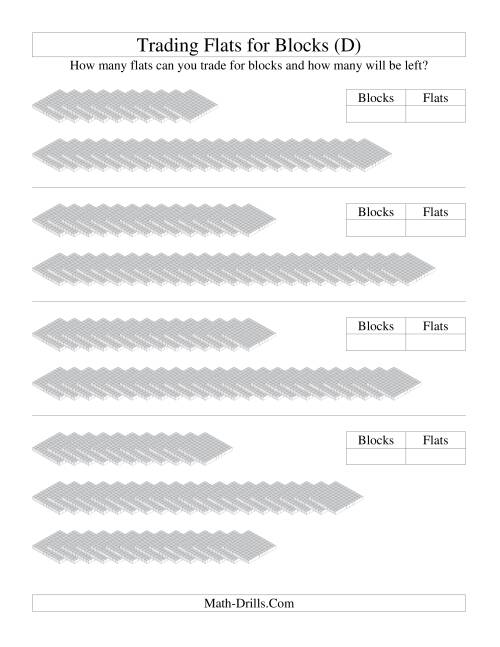 The Trading Flats for Blocks (D) Math Worksheet