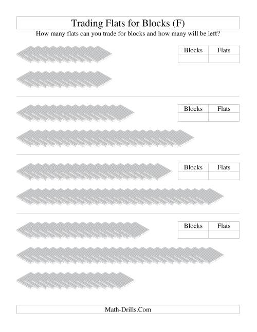 The Trading Flats for Blocks (F) Math Worksheet