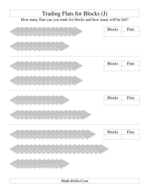 The Trading Flats for Blocks (J) Math Worksheet