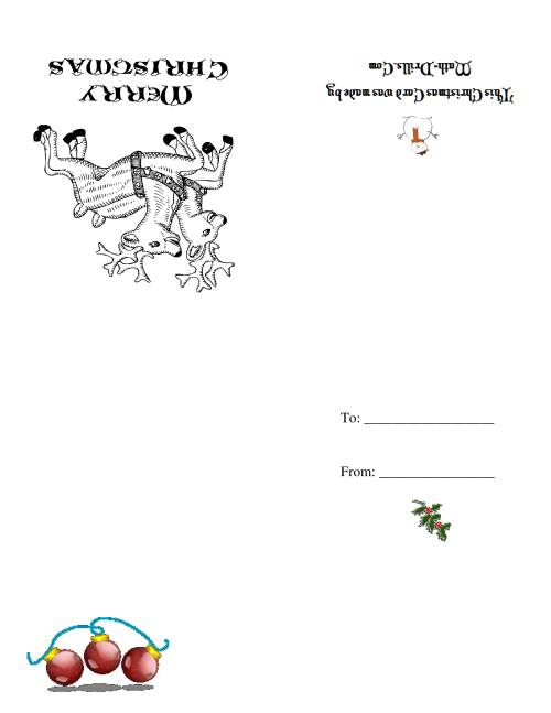 The Christmas Cards (D) Math Worksheet