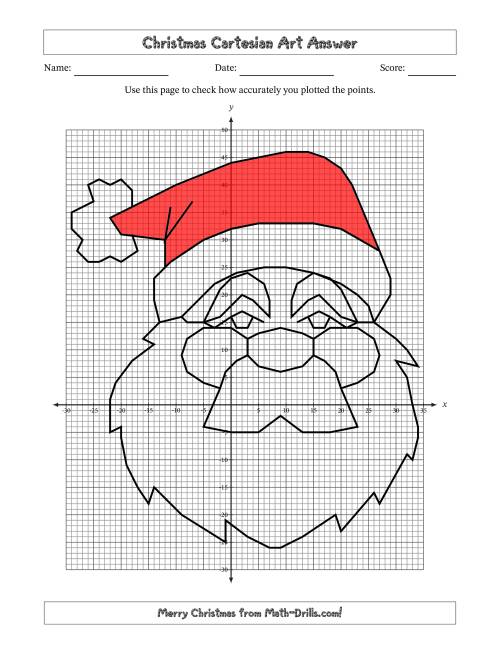 The Christmas Cartesian Art Santa Math Worksheet