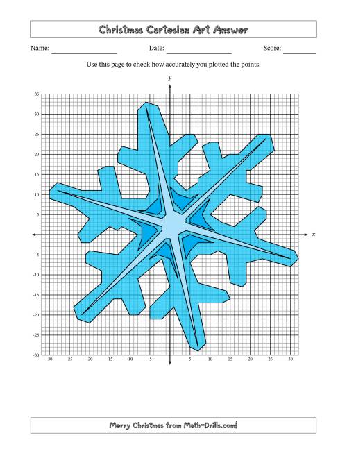 The Christmas Cartesian Art Snowflake 2 Math Worksheet