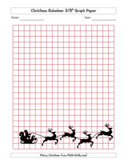 Christmas Reindeer 3/8 Inch Graph Paper