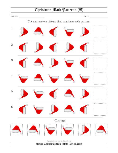 The Christmas Picture Patterns with Rotation Attribute Only (B) Math Worksheet