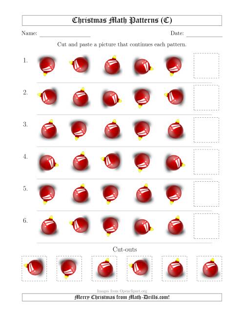 The Christmas Picture Patterns with Rotation Attribute Only (C) Math Worksheet