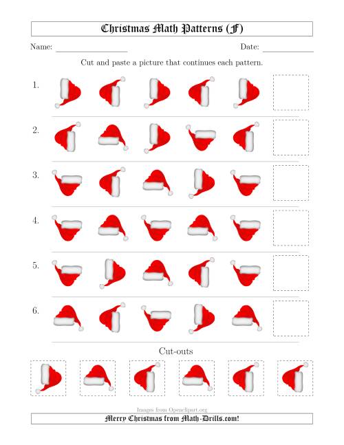 The Christmas Picture Patterns with Rotation Attribute Only (F) Math Worksheet