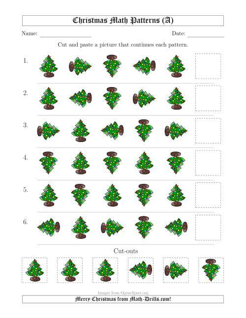The Christmas Picture Patterns with Rotation Attribute Only (All) Math Worksheet
