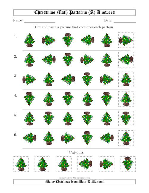 The Christmas Picture Patterns with Rotation Attribute Only (All) Math Worksheet Page 2